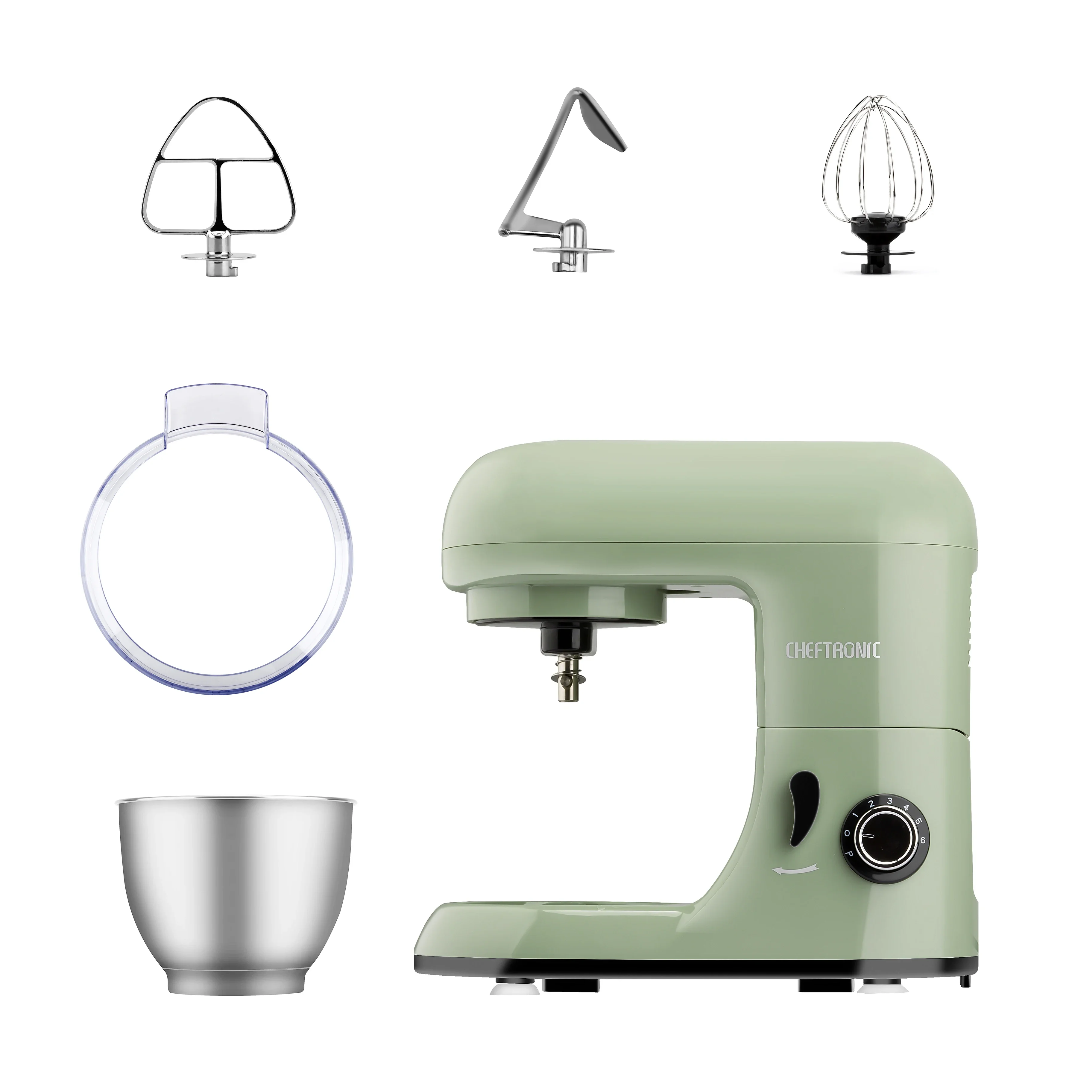 Cheftronic Direct Studio Offer SM-985 500W 120V 1300W 220V 4L Red Silver Green Cake Dough Stand Mixer