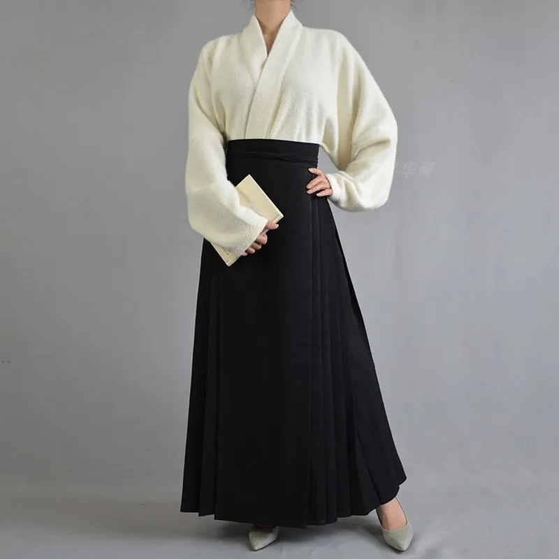 Hanfu Vintage Paard Gezicht Pony Rok Vrouwen Chinese Traditionele Ming Dynastie Vrouwen Mode Vest Shirt Dagelijks Plooien Rok Mamia