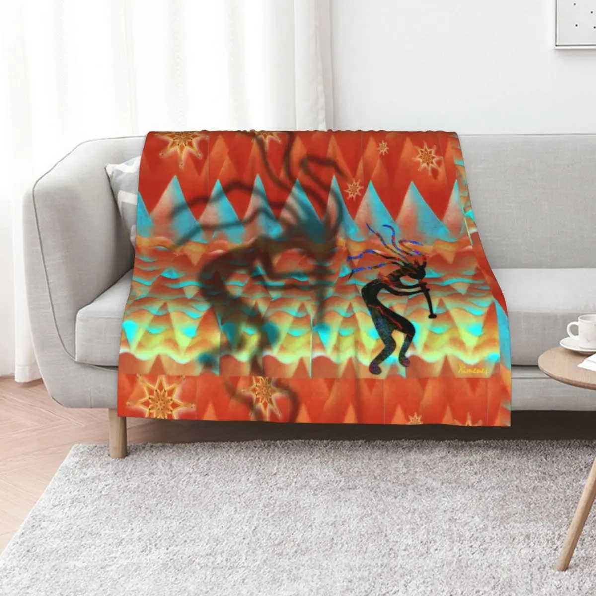Kokopelli Flute Player Plays Day and Night Throw Blanket Luxury Brand Nap wednesday Quilt Polar Blankets