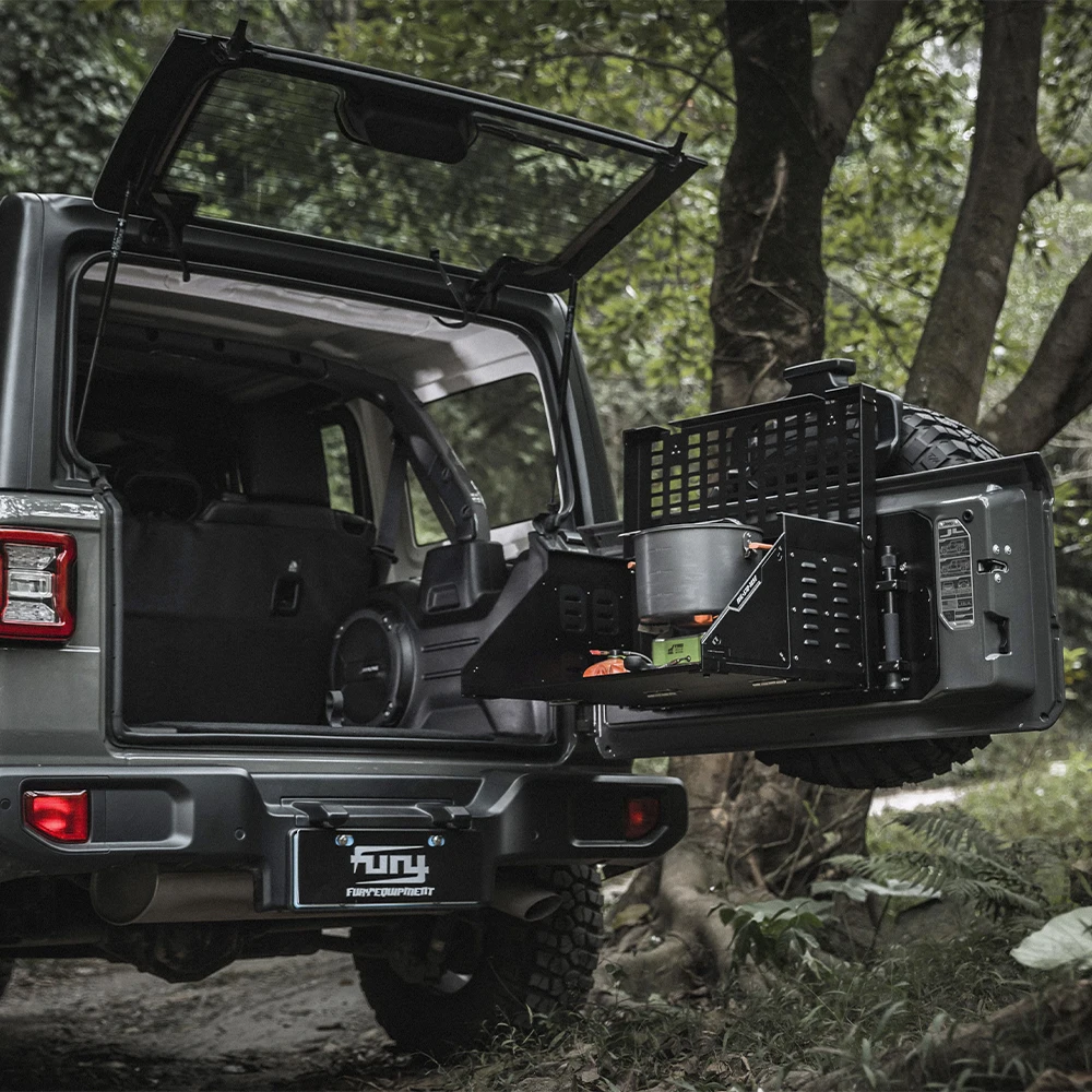 2018+ Accessories CNC Aluminum Tailgate Foldable Table For Jeep Wrangler JL