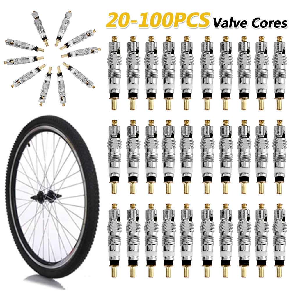 

20-100PCS Bicycle Removable Presta Valve Core Bike Replacement Brass Tubeless Core Remover Tool for Tubeless for MTB Road Bike
