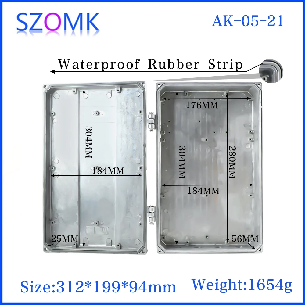 SZOMK 304x184x78mm Project Outdoor Project Box Die Cast Waterproof Aluminum Signal Enclosure Amplifier Instrument Housing