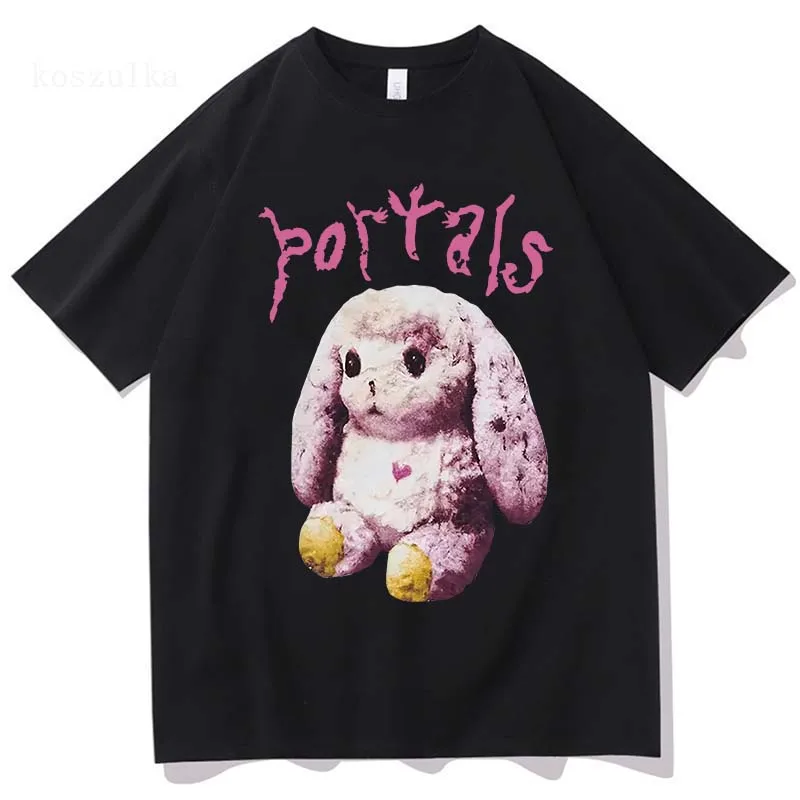 

2024 Melanie Martinez Portals Album cute bear print T shirt Unisex funny oversized Tops Men Women Cotton short sleeve T-shirts