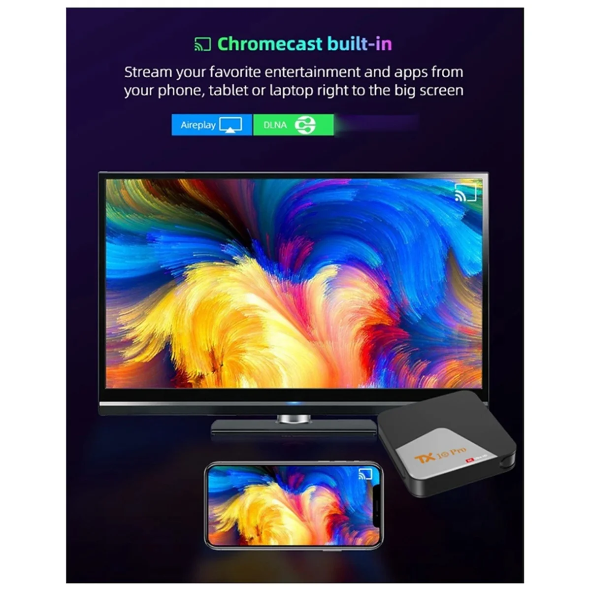 TX10 PROกล่องสมาร์ททีวีQuanzhi H313 5G 2.4G Dual WiFiกล่องทีวีกล่องทีวี 8KสําหรับAndroid 13 บลูทูธ 5.0 US-Plug ST