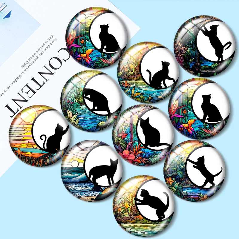 Landscape Theme 12/18/20/25mm glass cabochon necklace bracelet pendant rings for jewelry demo earrings back Making findings