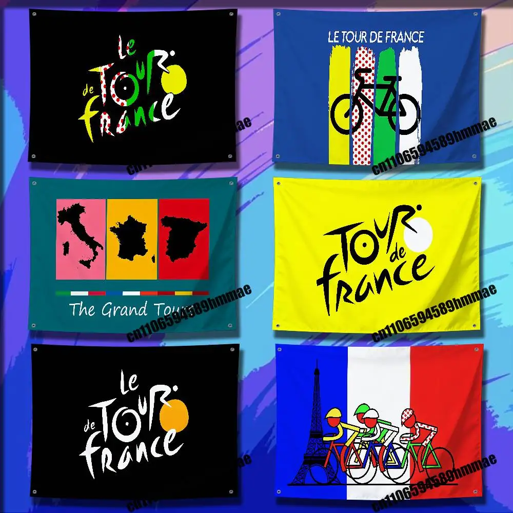 For Tour De France Bike Bicycle Flag 50*70cm 60*90cm 80*120cm 100*150cm 150*200cm Camp Wall Banner Tapestry Cover