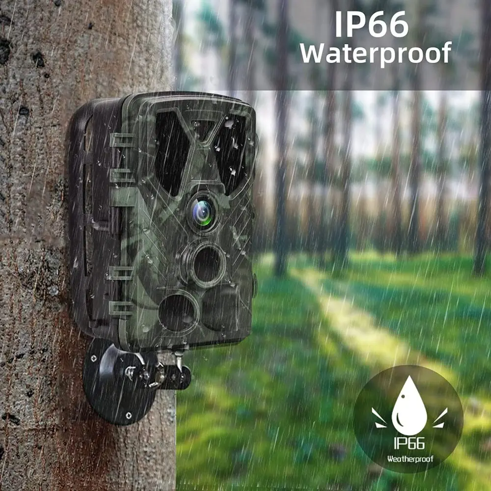 Wildlife Camera  2.7K 24MP GameTrail Camera Nature Garden Wildlife Night Vision IR LED  Motion Activated Waterproof Camera Trap