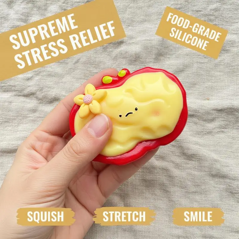 Cute Cartoon Cheese Fidget Stress Toy Soft Slow Rebound Adorable Design Lightweight Gift for Kids Christmas Presents