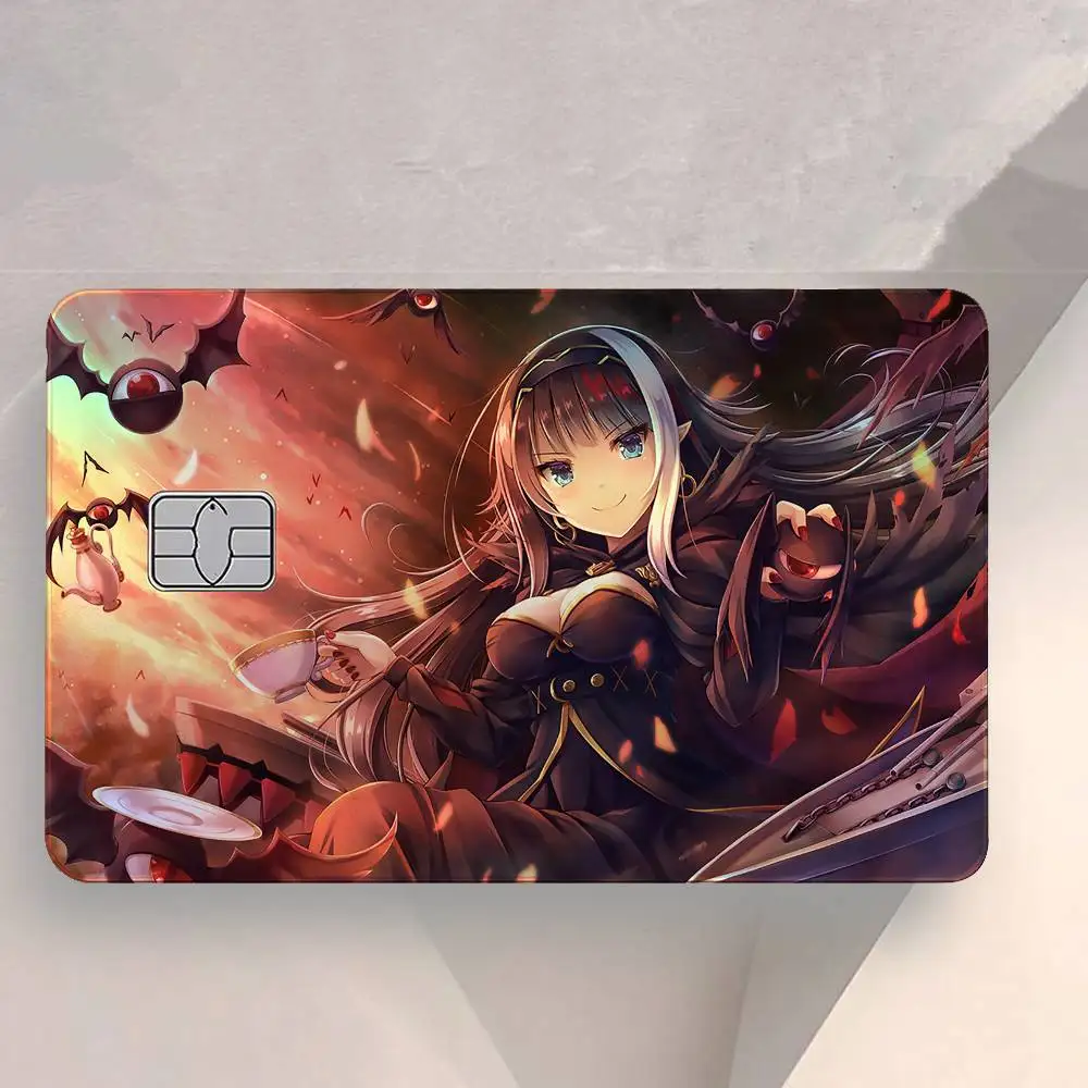 Azur Lane 4Pcs/Set Holographic Laser Credit Card Stickers Iridescent Waterproo Fits All Standard Bank Cards