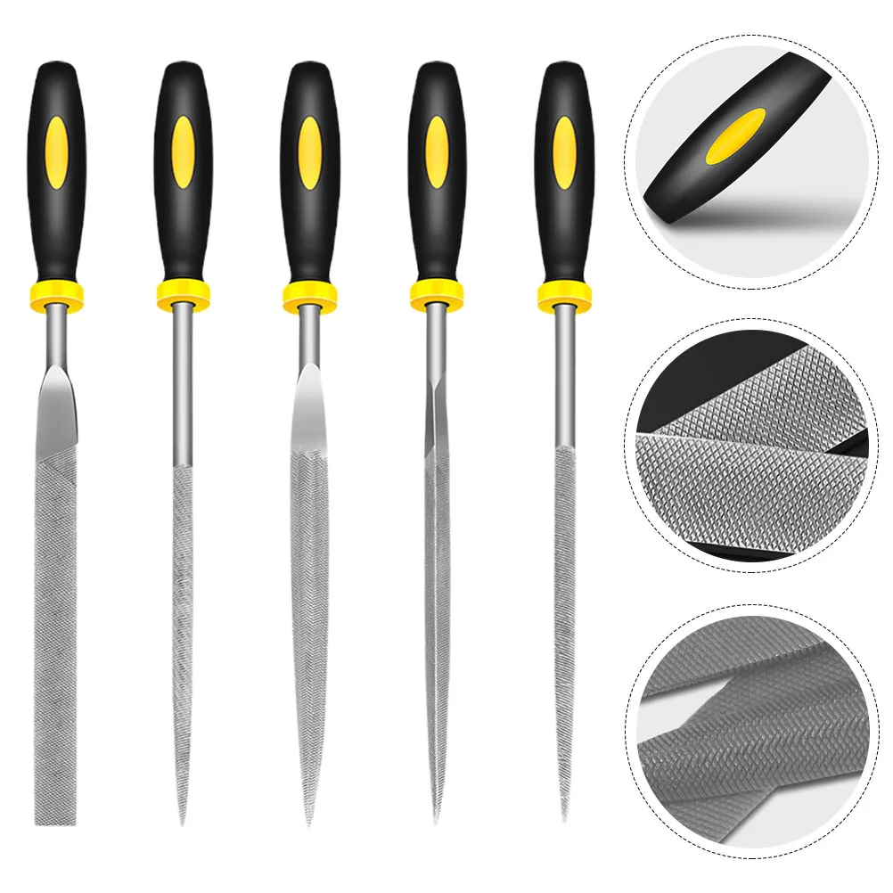 

5 pcs Steel File Set File Set Steel Hardened Grinding Tools For Woodworking Metal Polishing Heavy Duty Hand Tool