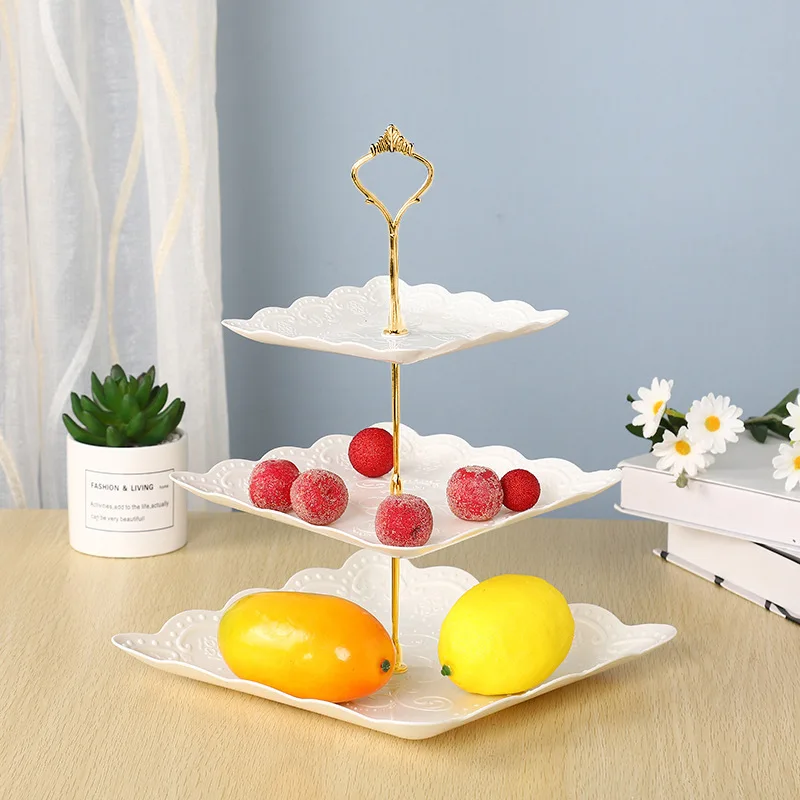 

Plastic Detachable Cake Stand 3-Layer Pastry Cupcake Fruit Plate Dessert Tray Wedding Party Birthday Table Decoration Home Decor