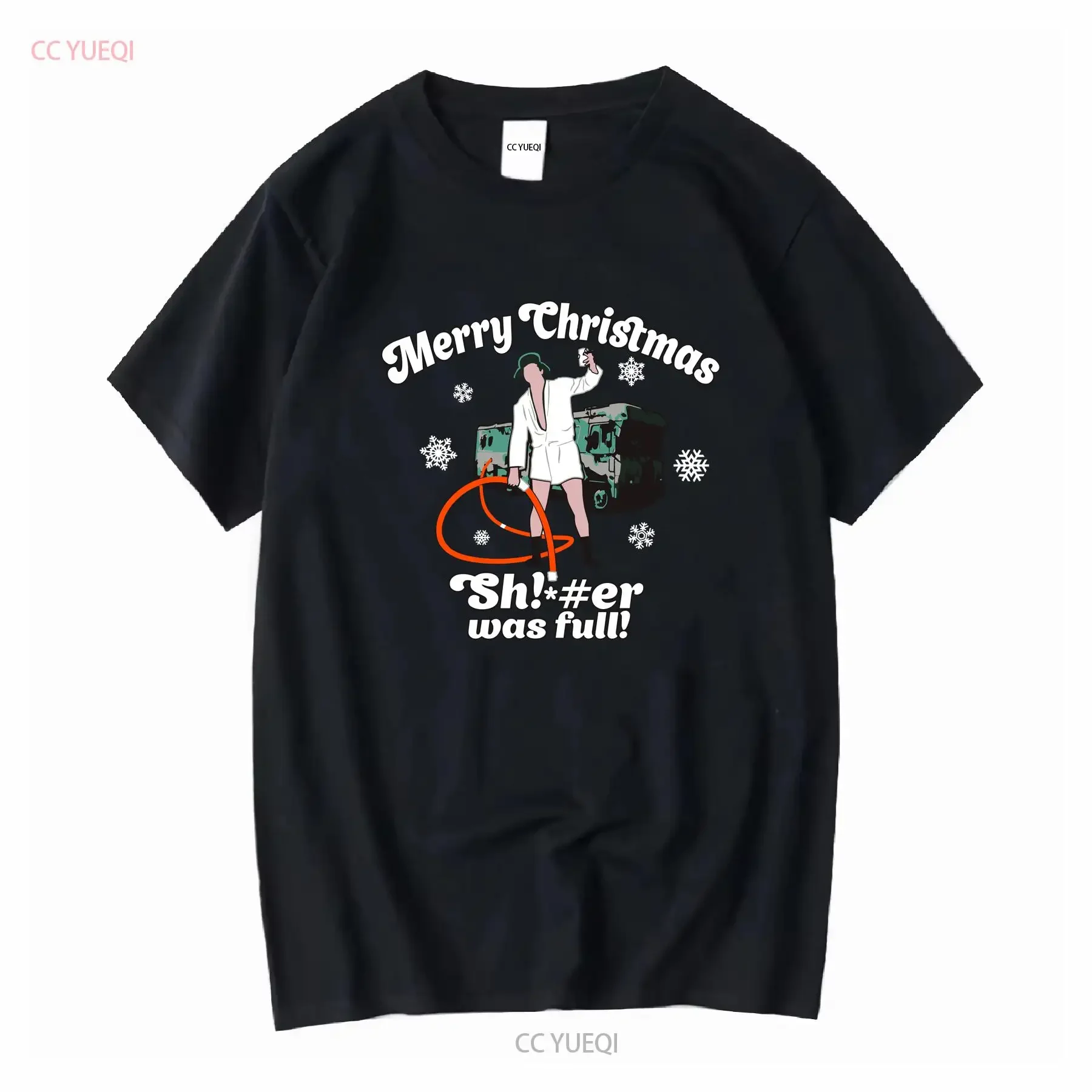 National Lampoon Christmas Vacation Merry Shitter Was Full Red T Shirt vintage Washed Casual Top For Everyday Wear Slightly