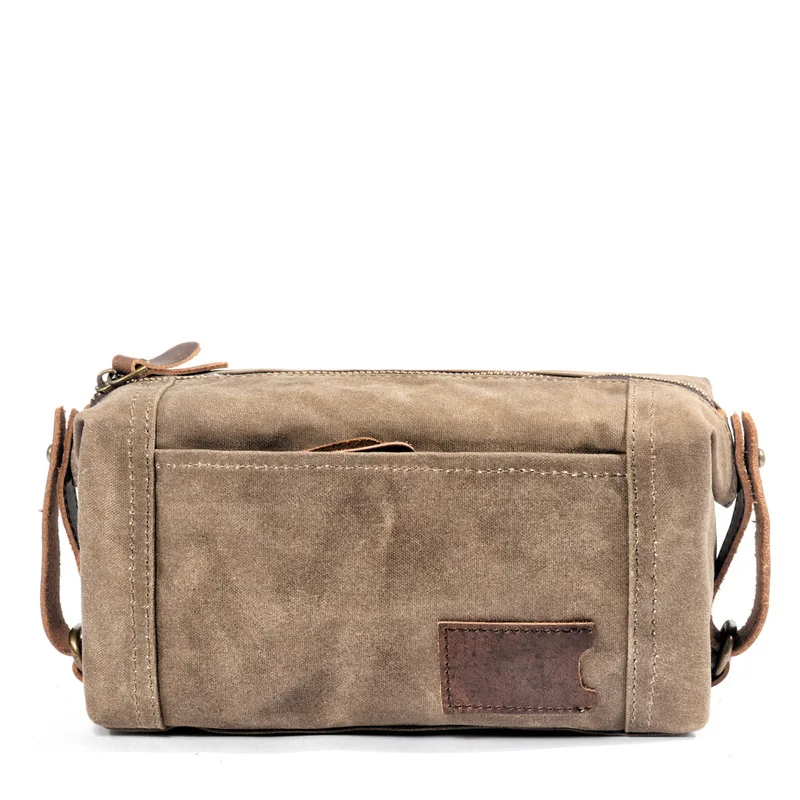 Toilet bag Portable travel bag for women made of waxed canvas suitable for small-scale trips Men's waterproof makeup bag
