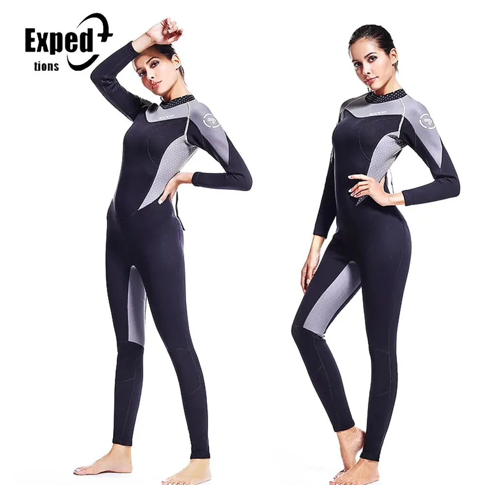 

Surfing One Piece Set Scuba Spearfishing Snorkeling Female Winter Thermal Swimsuit 1.5Mm Neoprene Wetsuit Women Diving Suit