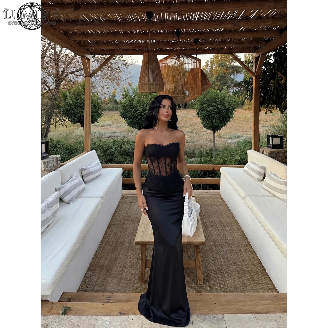 

Lumina Fishtail Skirt Dresses Elegant Chic Woman Dress for Party Dresses Luxury 2026 Black Strapless Women's Prom Dress Evening
