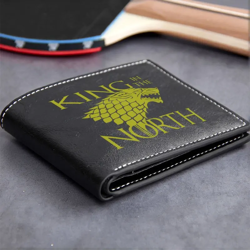 KING IN THE NORTH Carteira de couro PU premium Design minimalista Carteira dobrável leve e durável para homens e mulheres