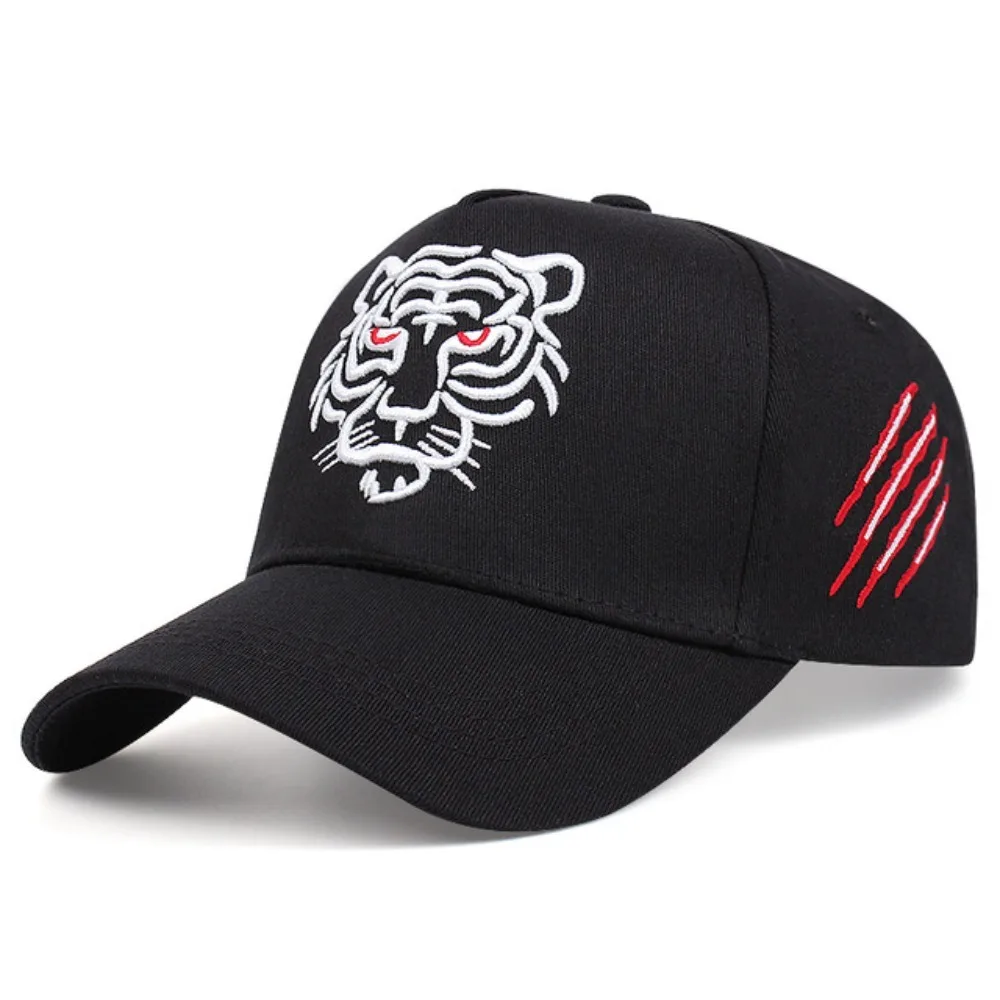 New Cotton Black Tiger Embroidery Baseball Cap Men Women Hip Hop Hat Summer Leisure Trucker Caps Unisex Snapback Hats Gorras