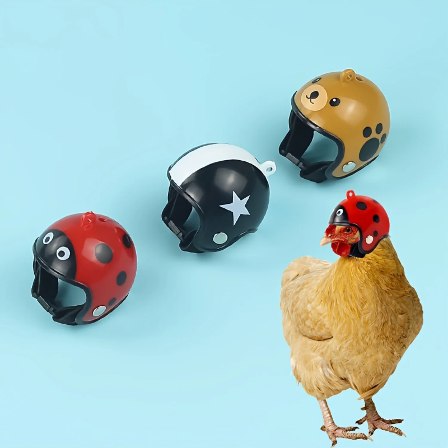 Cascos de pollo creativos, cascos de cabeza de pollo, protección de nuevo producto, sombrero de pollo para madre, suministros para mascotas