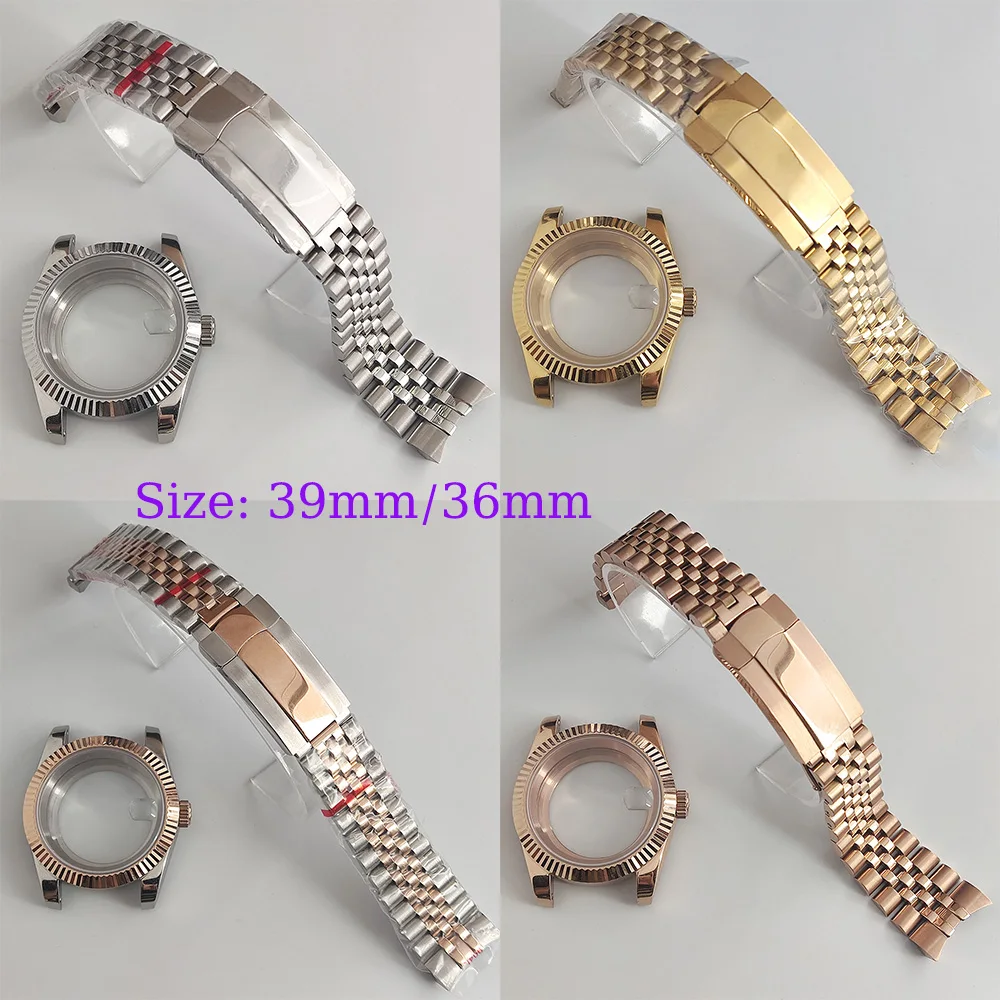 36mm/39mm watch stainless steel case+strap Sapphire glass calendar window NH35/NH36 movement men's watch case/strap