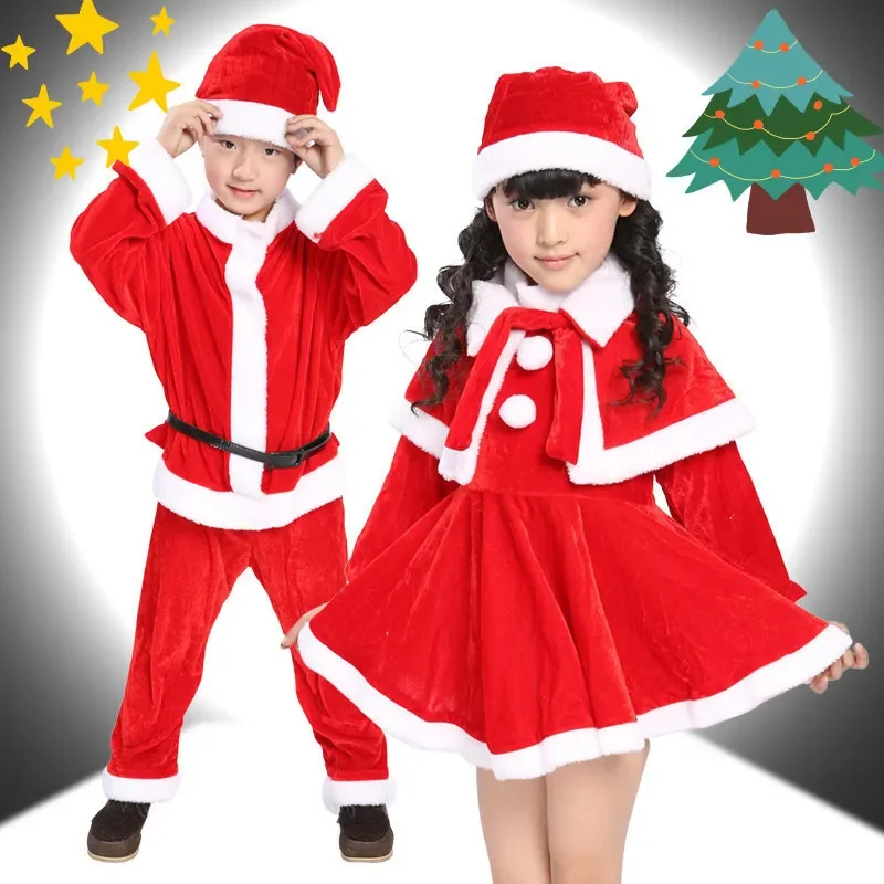 Trajes do pai de Papai Noel para bebês meninos e meninas, Roupa do carnaval do Natal para crianças, roupa do ano novo