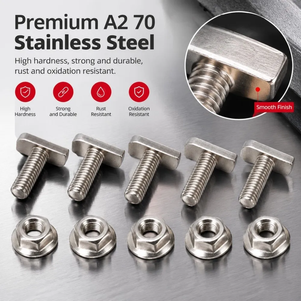 20set Sturdy Stainless Steel Hammer Head Screws Rust Resistant High Tensile Strength T Bolts M8 Hammer Head Screws Photovoltaic