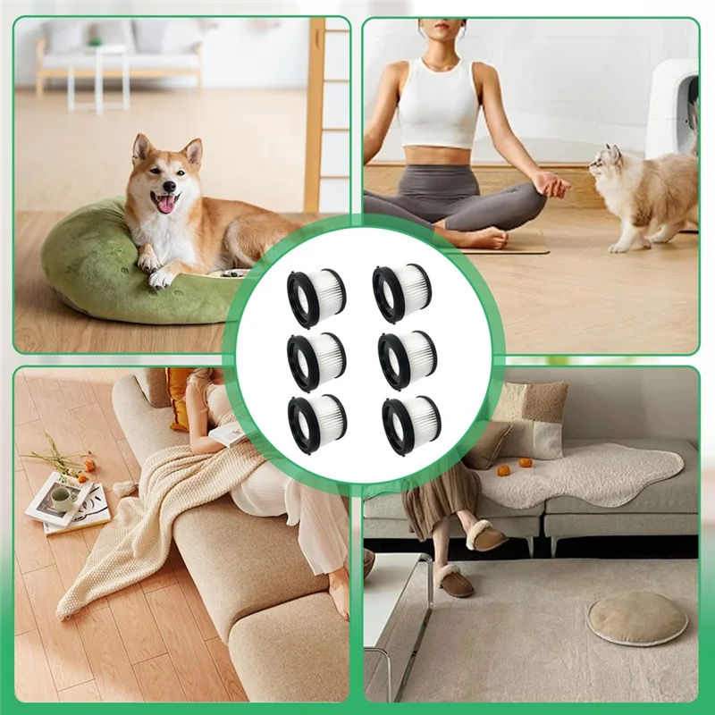 ABUS-6 Pack DCV501HB DCV5011H مرشحات مكنسة كهربائية للمكنسة الكهربائية المحمولة 20 فولت - بديل للجزء #   DCV5011H