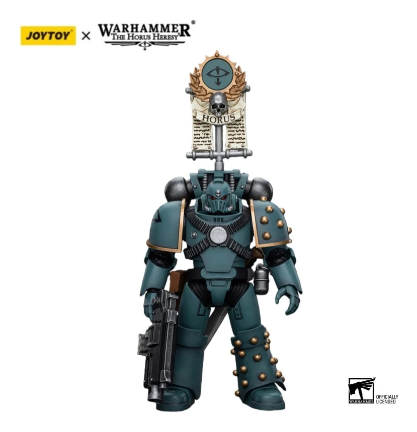 

Фигурка JOYTOY Warhammer 40000/40k: Тактический отряд «Сыны Хоруса» MKIV, Легионер с Вексиллой Легиона