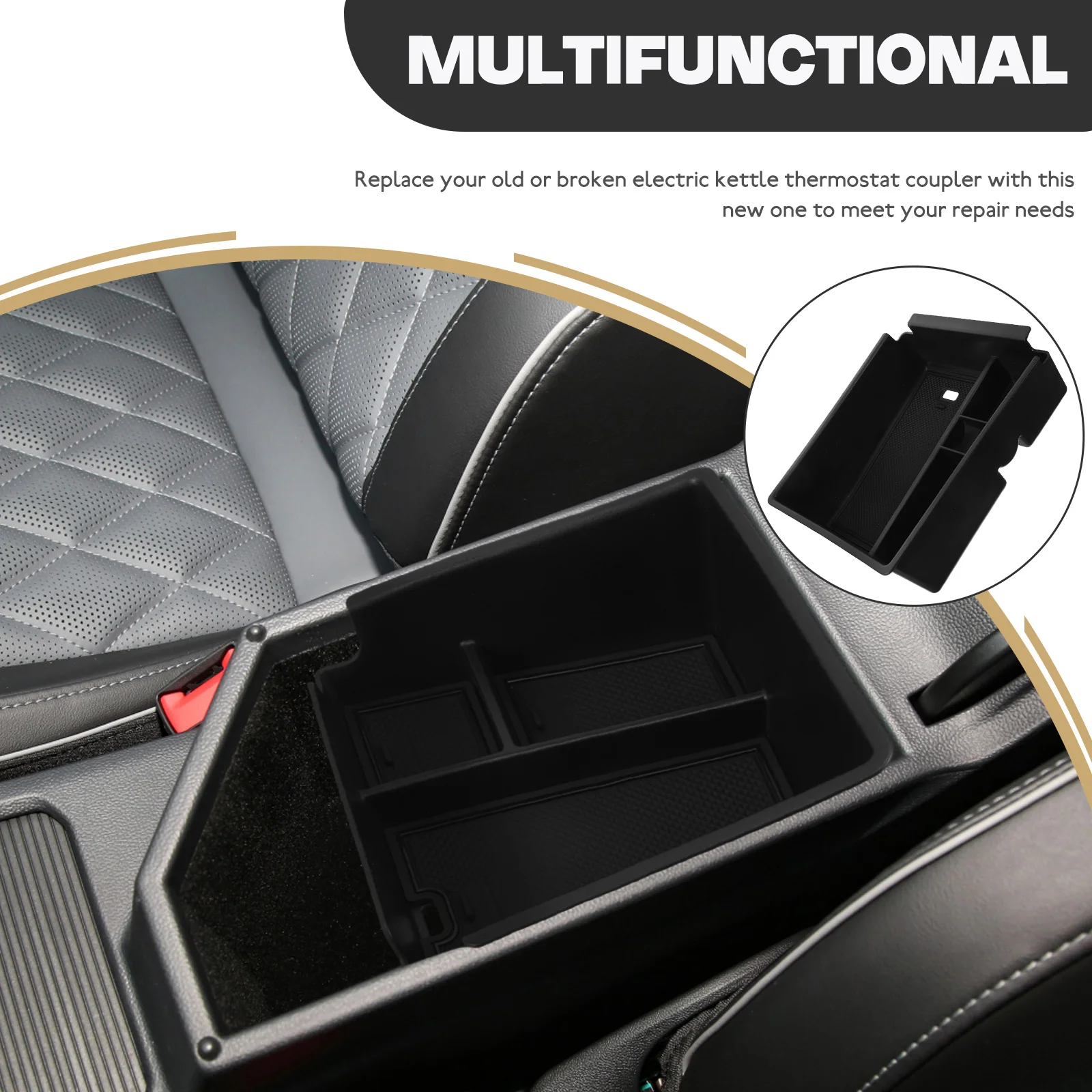 

Central Control Armrest Dashboard Storage Tray Center Console Organizer for Vehicle Plastic Auto Accessory