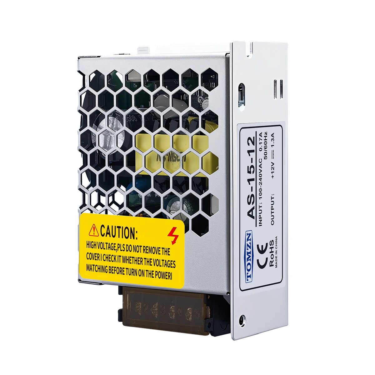 TOMZN Switching Power Supply 15W AC-DC SMPS AS Series input 100-240V output 12V 24V 36V 48V adjustable Industrial Control System