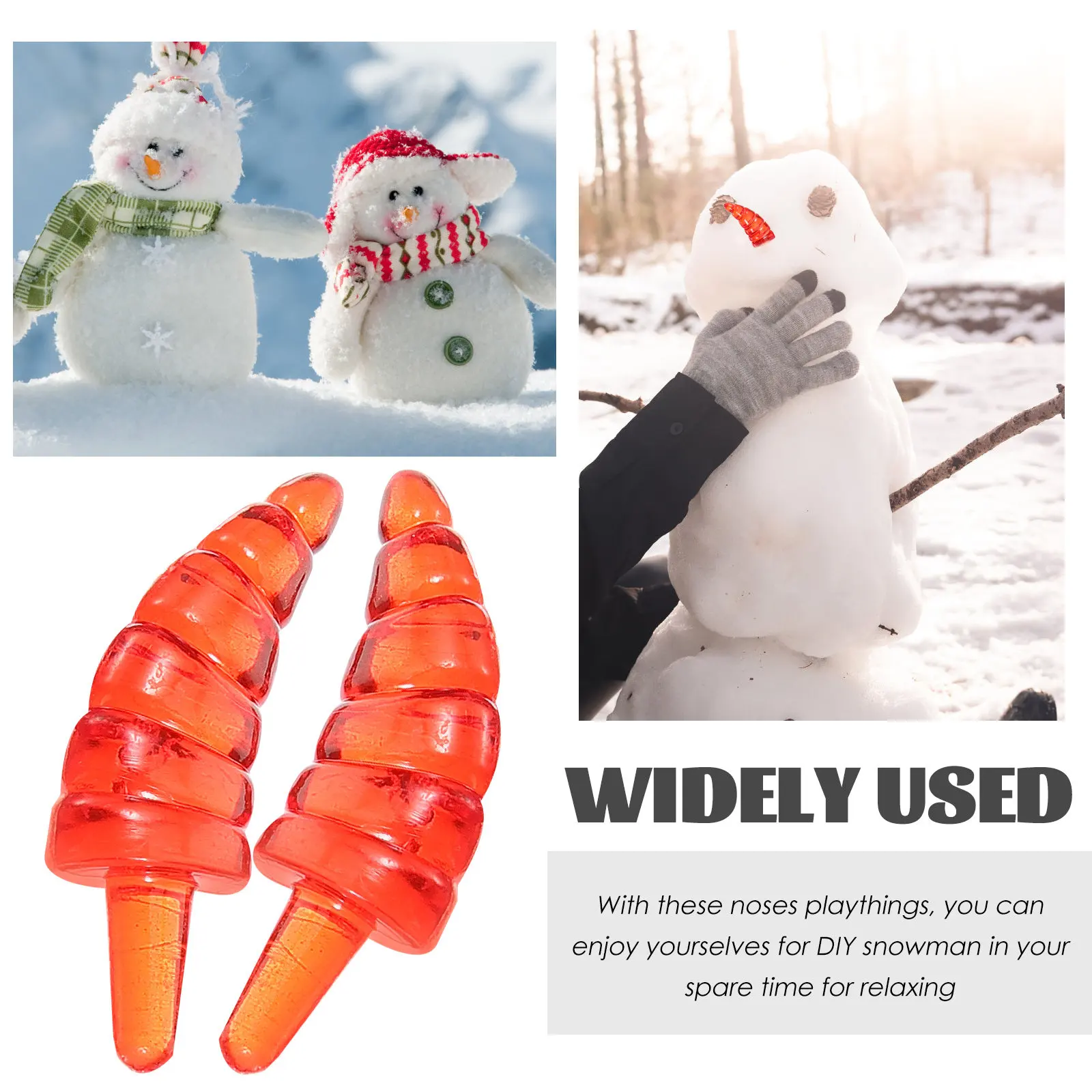 

100Pcs Xmas Snowman Nose Plastic DIY Snowman Making Nose Craft Supplies Christmas Handmade Decoration Xmas Decor