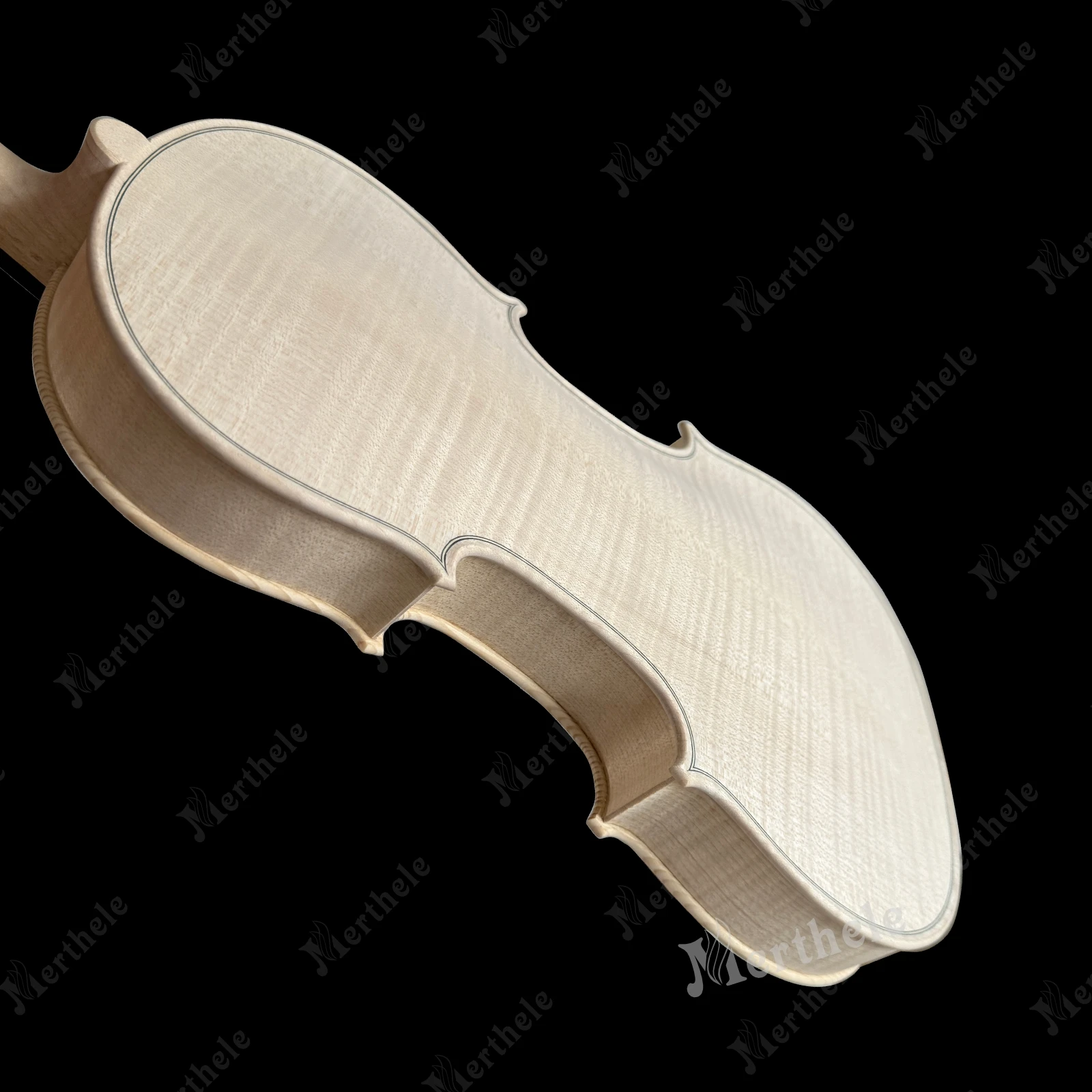 كمان خلفي غير مكتمل مصنوع يدويًا من الخشب الصلب، مصنوع من قبل صانعي تشين المحترفين، كمان أبيض