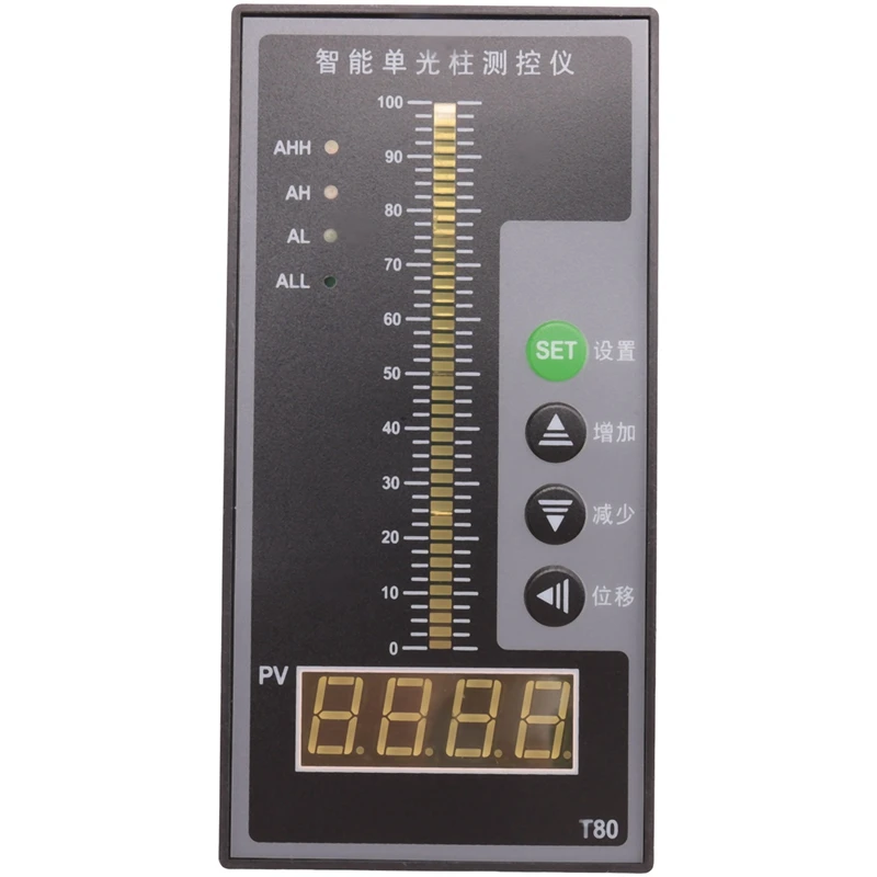 

T80 AC220V Intelligent Pressure Controller Light Column Display 4-20MA Water Oil Sewage Meter Liquid Level Transmitter