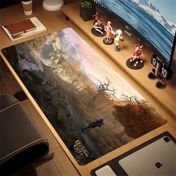 마우스 패드 대형 게임 Baldurs Gate 3 90x40 스티치 가장자리 천연 고무 마우스 매트 미끄럼 방지 데스크 매트 게임 미끄럼 방지 대형 마우스 패드