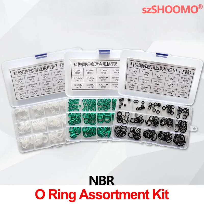 Universal NBR O Ring Gasket Assortment Kit Nitrile Rubber Sealing Washers Set for Plumbing Automotive Faucet Repair