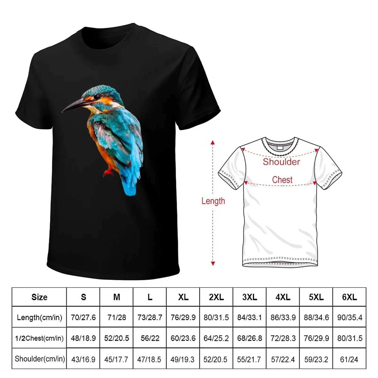 Kingfisher-Camiseta con estampado de animales para hombre, tops bonitos, camisetas informales con estilo