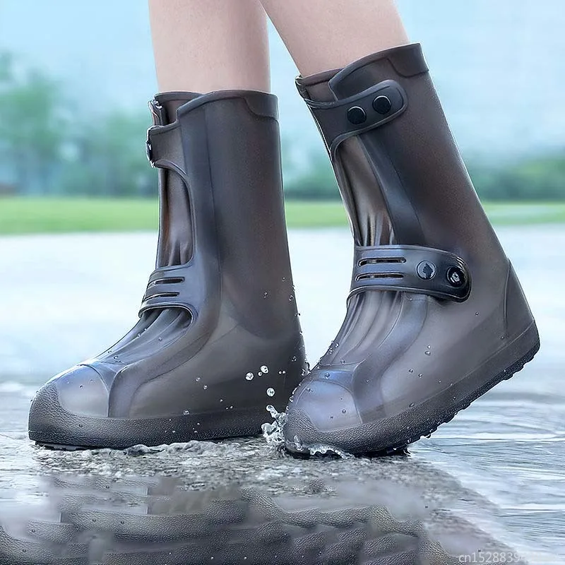 Youpin-Botas de lluvia de silicona gruesa, cubierta de zapatos impermeable de PVC, protectores de zapatos Unisex, transparentes, antideslizantes, impermeables, 2022