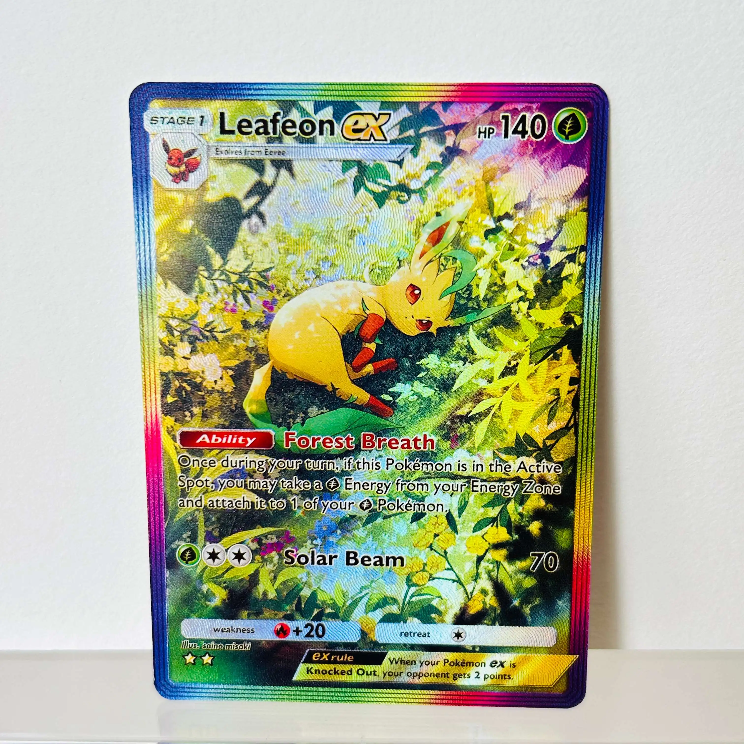 

Pokémon Leafeon ex English Card Holographic Texture Perfect Condition DIY Premium Anime Collection Card