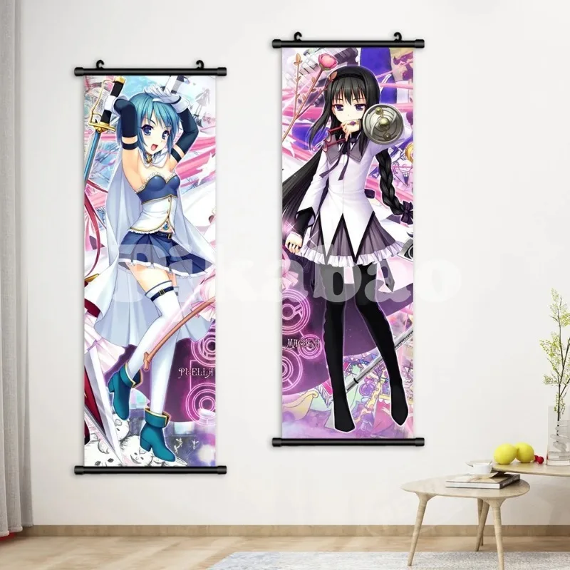 جدار الفن Puella Magi Madoka Magica صور أنيمي المشارك التمرير Akemi Homura معلقة تومو مامي اللوحة قماش طباعة ديكور المنزل