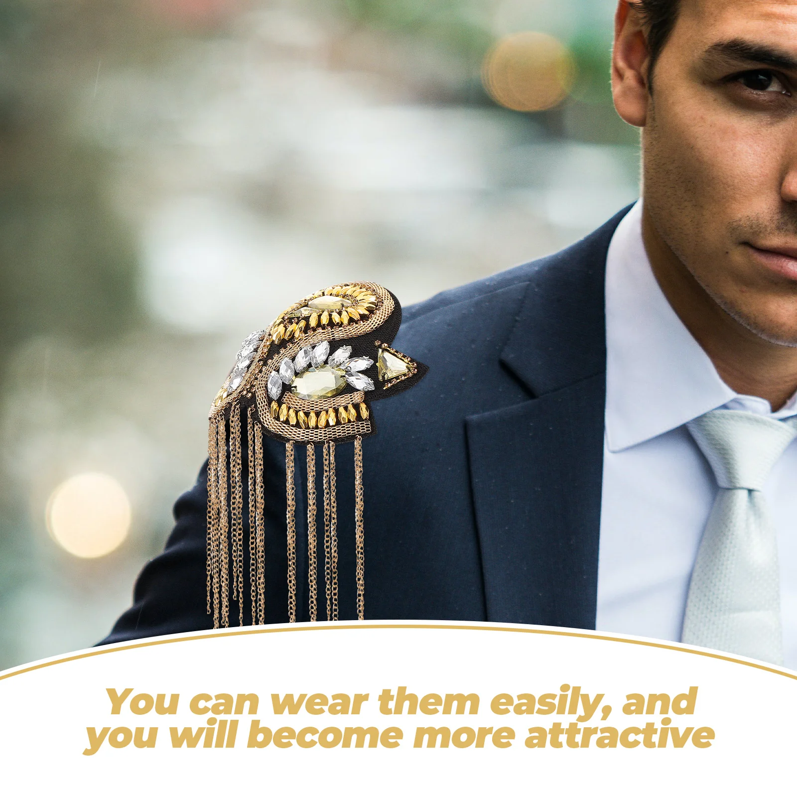 

Fringe Epaulet Tassel Shoulder Metal Shoulder Tassel Brooch Decorative Fashion Lightweight Durable Badge