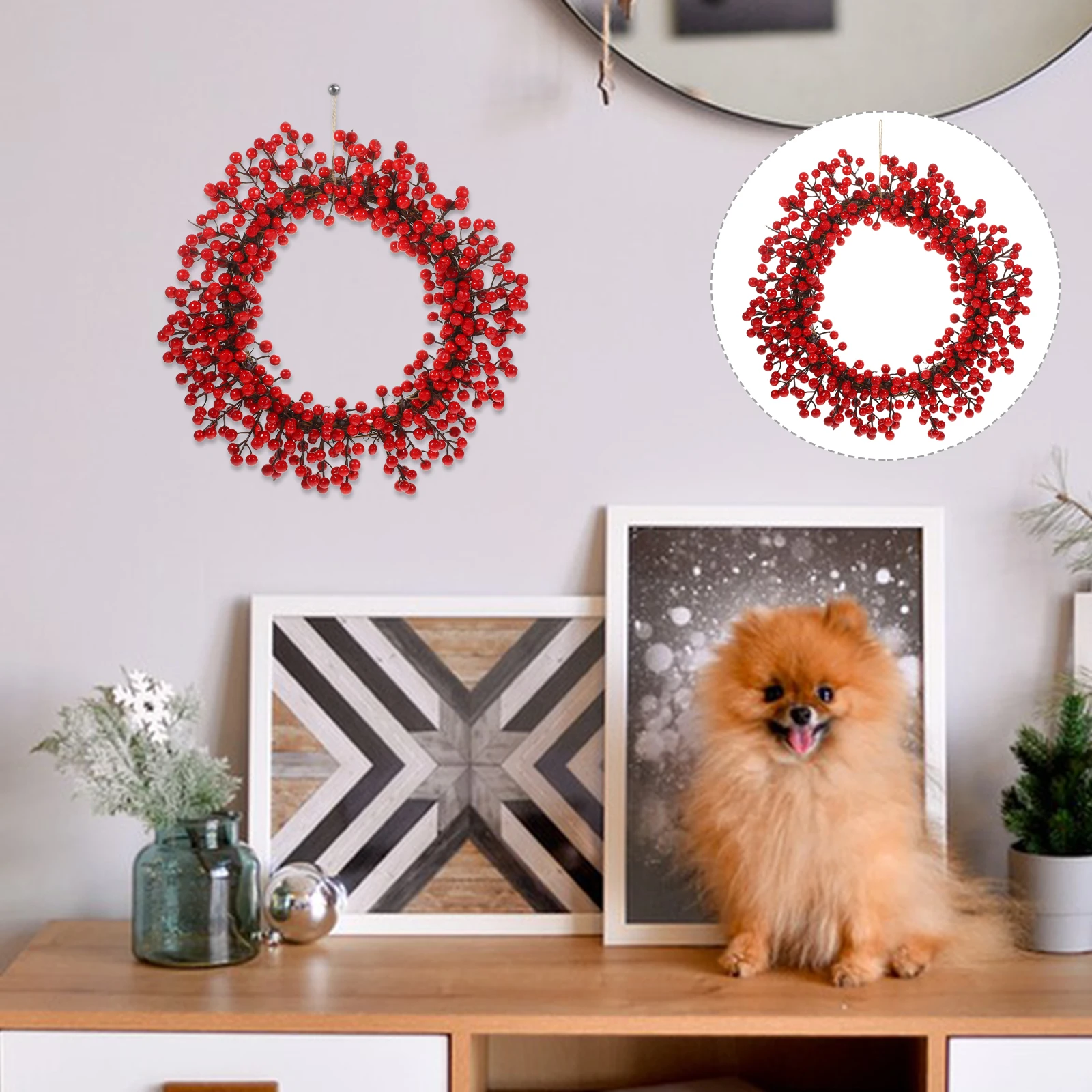 

Christmas Berries Stems Artificial Berry Wreath Home Decor Wreaths for Front Door