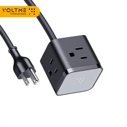 VOLTME VITO Go EzTravel Power Strip Extension Cord 3 Outlets, Outlet Extender for Cruise, Home Office, Travel Cruise, 6Ft, 1250W