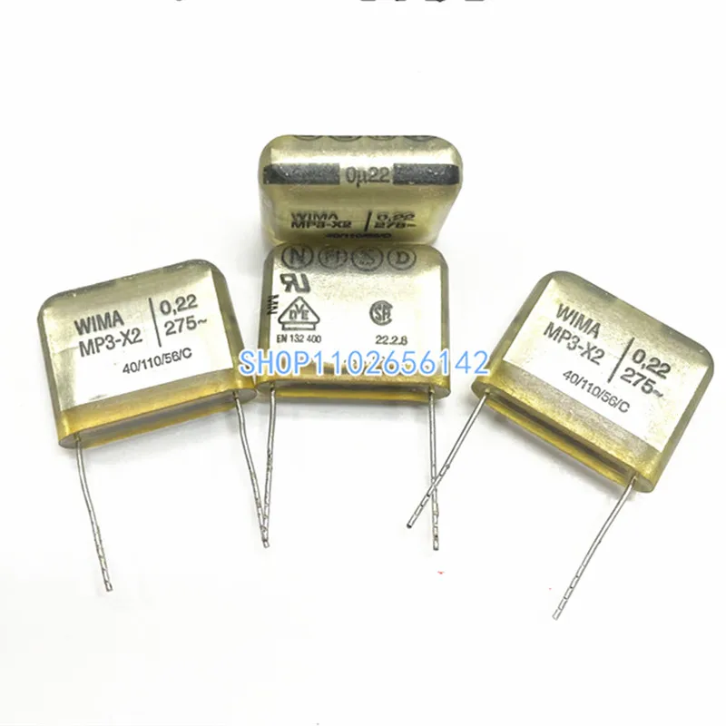 2PCS WIMA MP3-X2 0.1UF 0.22uF 0.47UF 0.68UF 1UF 275V AC Safety Film Capacitor 0U1 275~ 275VAC 0.1UF 470NF 0.22UF 104  MPX21W3100