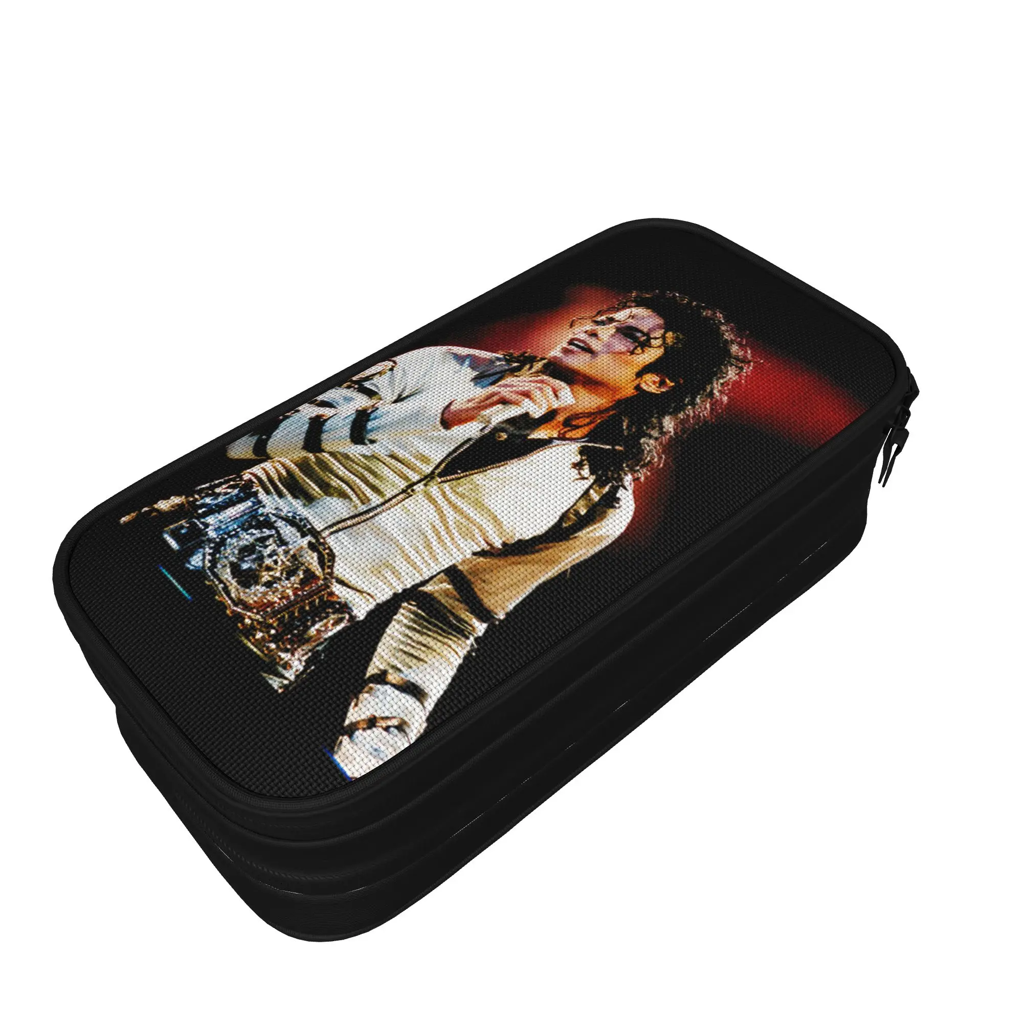 MJ Pop King Pencil Cases Fashion  M-Michaels Pen Bag Student Large Storage Students School Zipper Pencil Pouch
