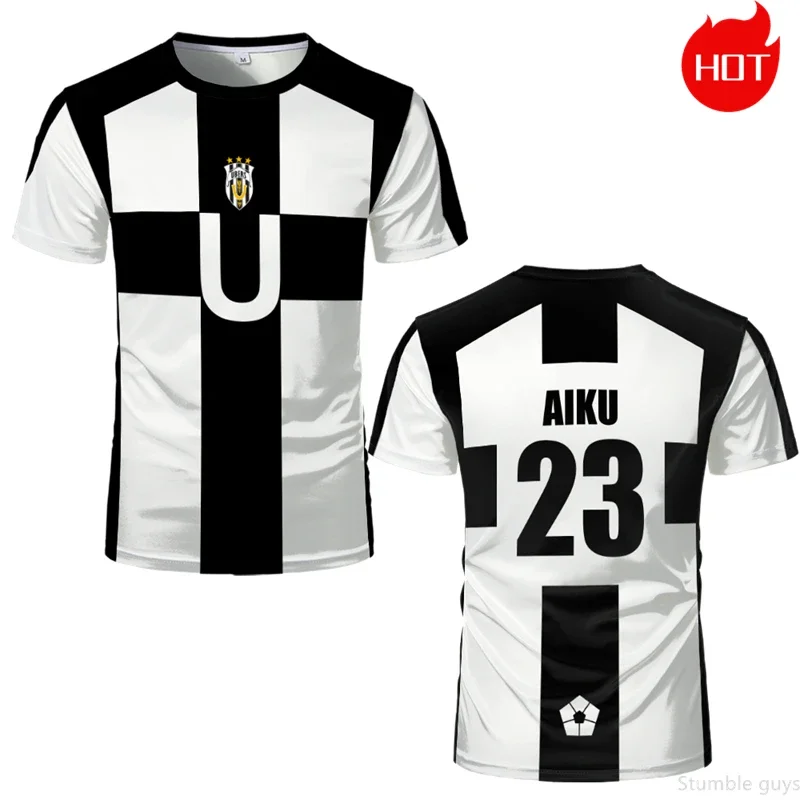 Blaues Anime-Fußball-Grafik-T-Shirt für Herren, Damen, Kinder, Jungen, Mädchen, Kurzarm, Harajuku, Cosplay, Freizeit-T-Shirts