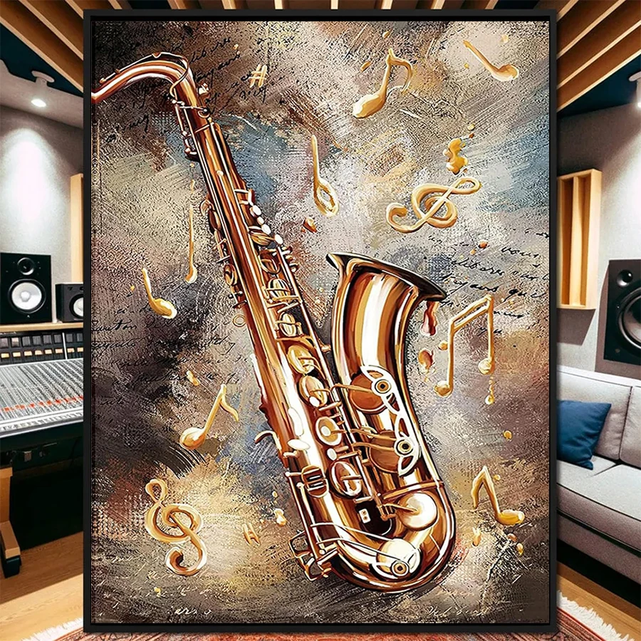 

Набор алмазной живописи, новый саксофон с крутящей музыкой, 5d алмазная вышивка, мозаика, подарок, картина для домашнего декора