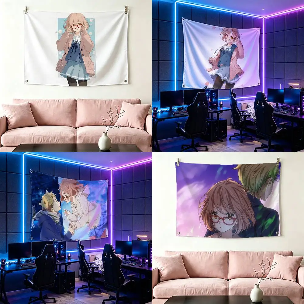 Anime B-Beyond the Boundary Flags Wall Hanging Tapestry Outdoor Garage Room Decorative flag Background Blanket