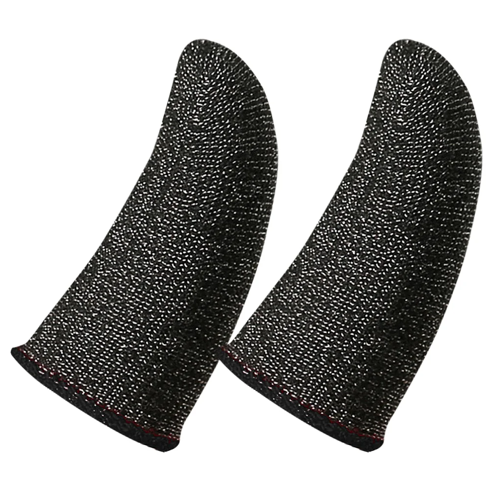 

2 Pcs Finger Sleeve Left and Right Thumb Invisible Picking Guitar Protectors for Adults Aldult Covers Black Cots Child