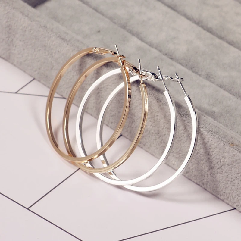 BLIJERY New Fashion Big Hoop Earrings for Women Brincos Punk Jewelry Arete Thick Round Circle Earrings Boucles d'oreilles