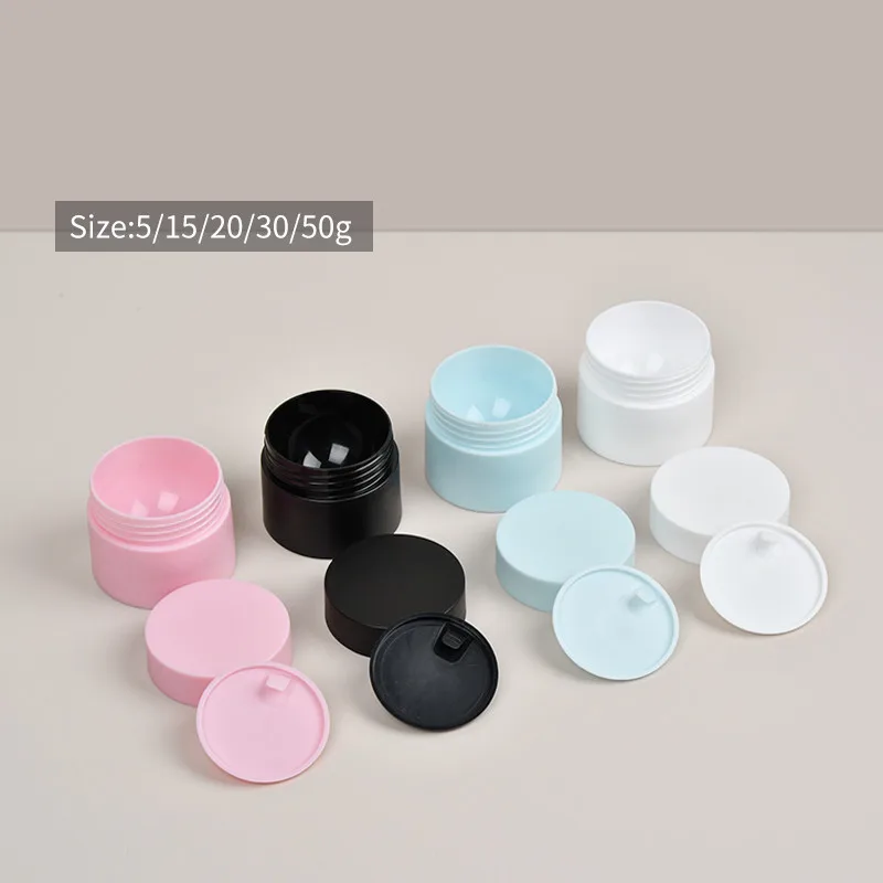 

5g/15g/20g/30g/50g Matte Round Plastic Empty Makeup Jar Refillable Bottle Cream Jar Empty Box Cosmetic Container Travel Bottle