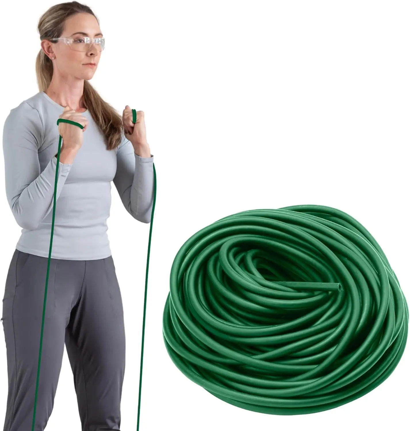 

Резиновая латексная лента для фитнеса, умеренный сопротивление, уровень 2, рулон 30,5 м для тренировок всего тела и силовых упражнений